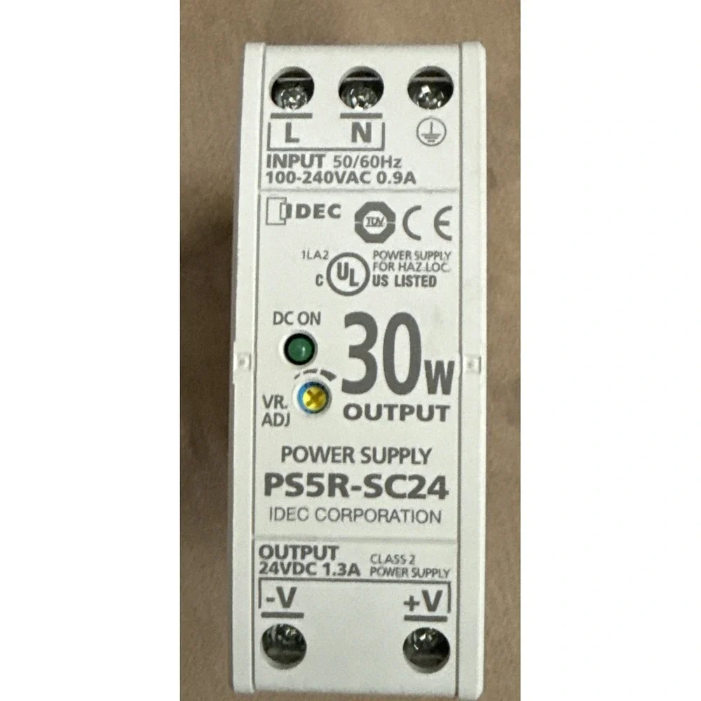 Idec: PS5R-SC24 Power Supply. 30W Output. Input: 100-240VAC, 0.9A.